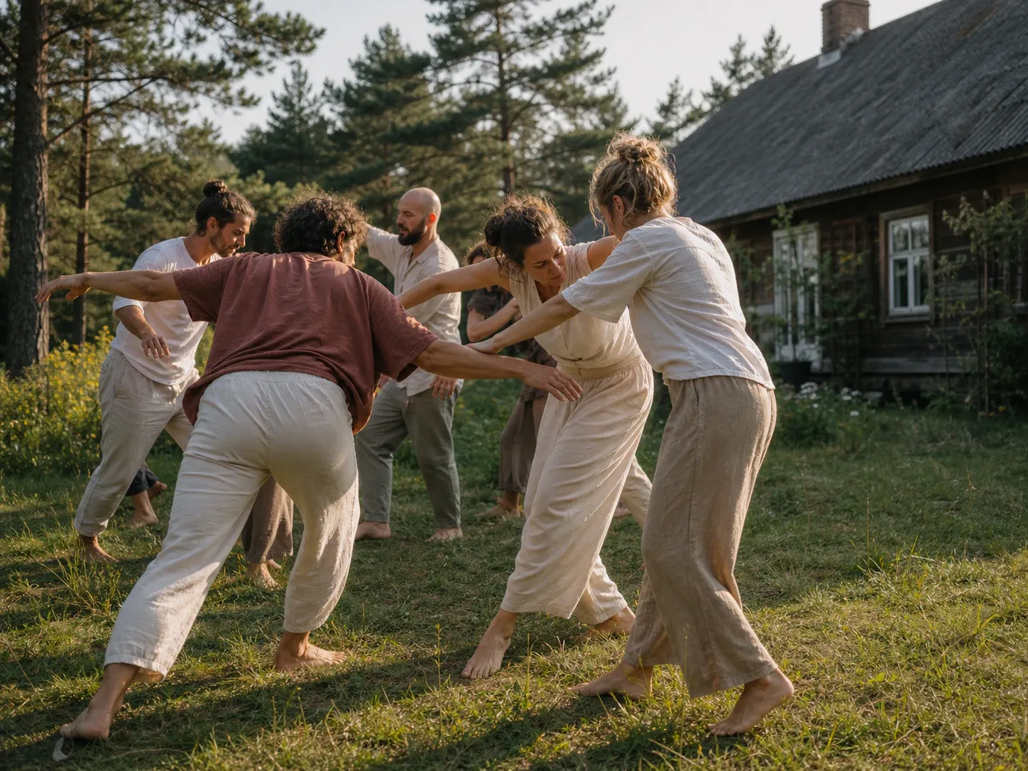 Rooting Contact Improvisation retreat in Labanoras Forest