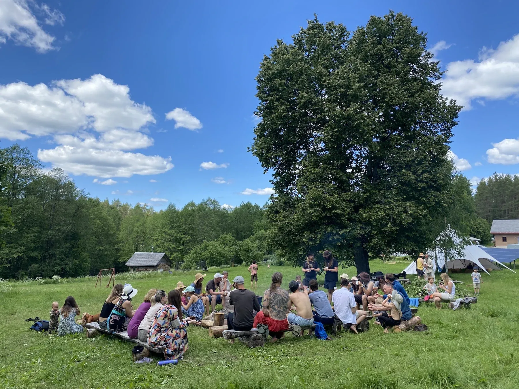 Group practising Lithuanian multipart songs